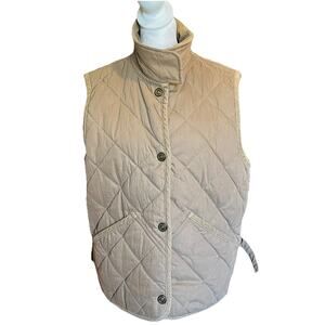 Woolrich Corduroy trim Flannel lined Vest Women's M Beige Pockets Western
